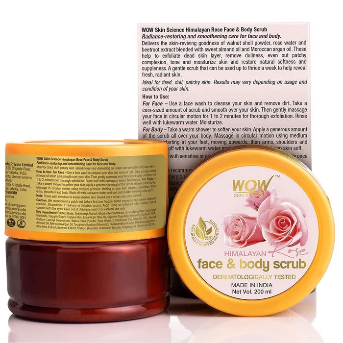 Wow Himalayan Rose Face &amp; Body Scrub 100ml مقشر الوجه بالورد