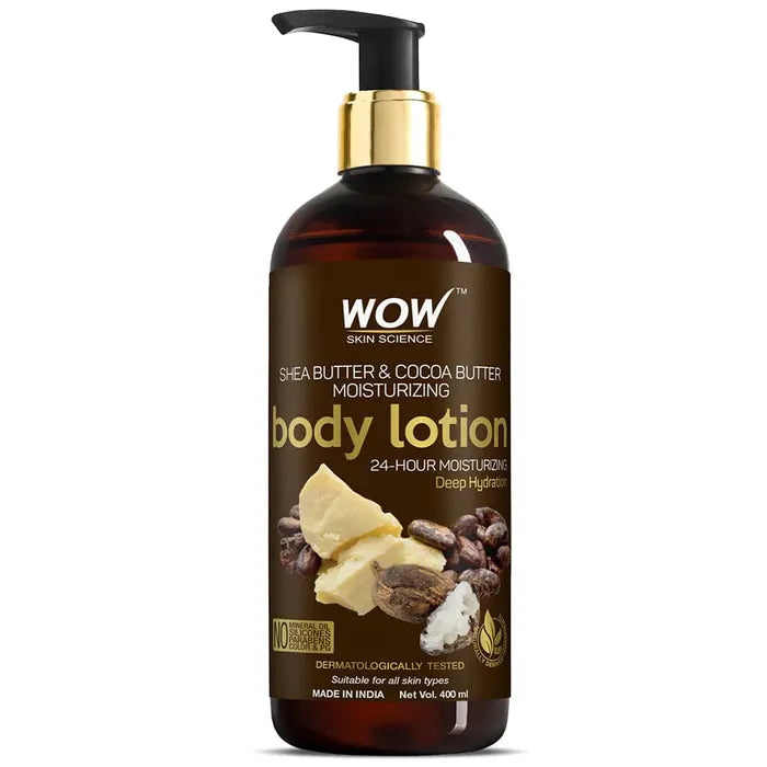 Wow Shea &amp; Cocoa Butter Body Lotion 400ml لوشن الجسم بزبدة الشيا والكاكاو