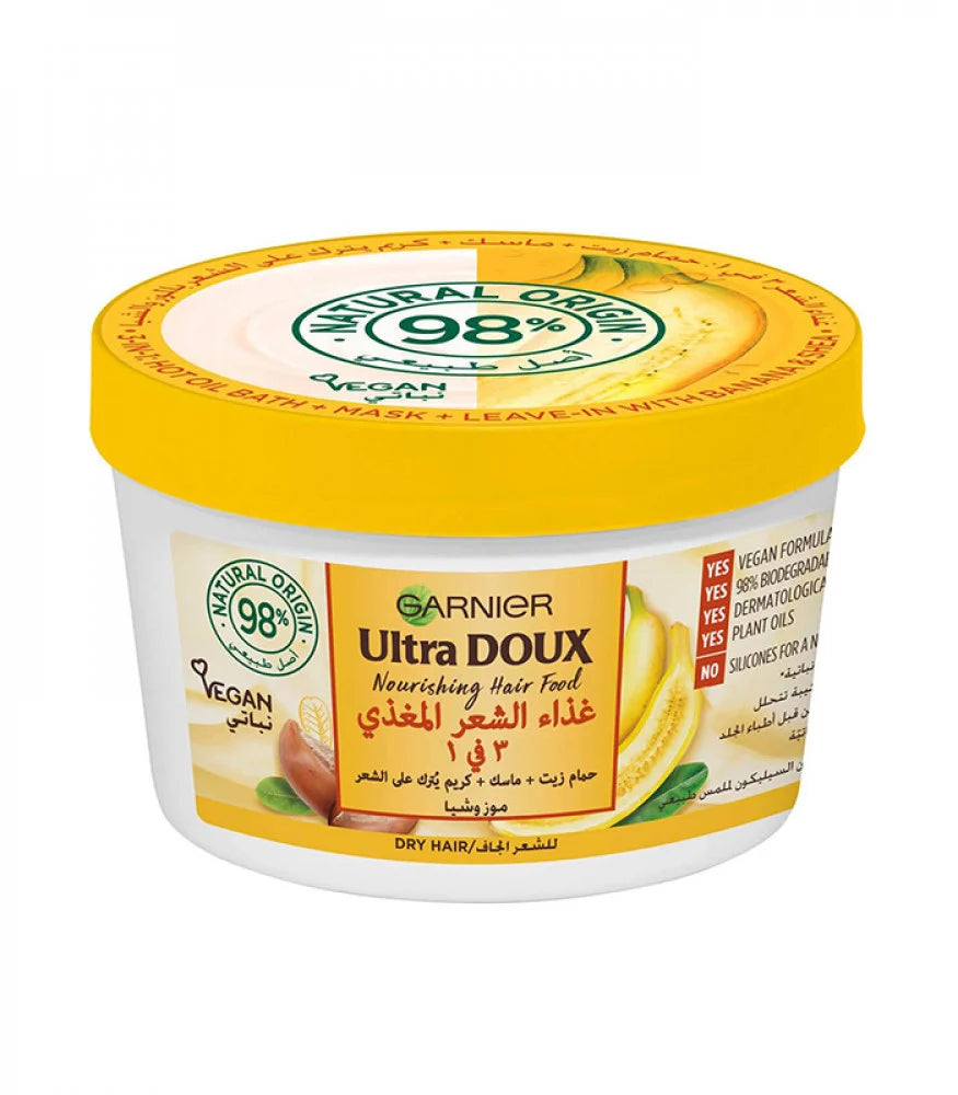 Garnier Ultra Doux Nourishing Banana 3 In1 Hair Food 390ml غذاء الشعر بالموز