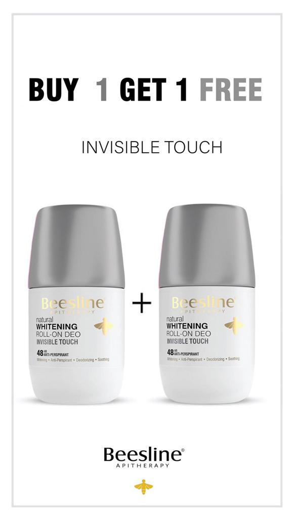 Offer Beesline Invisible Touch Deo Roll On 50ml 2 Pcsمضاد للتعرق