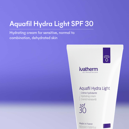 Ivatherm Aquafil Hydra Light Hydrating Spf30 Day Cream 50ml مرطب للبشرة المختلطة والدهنية