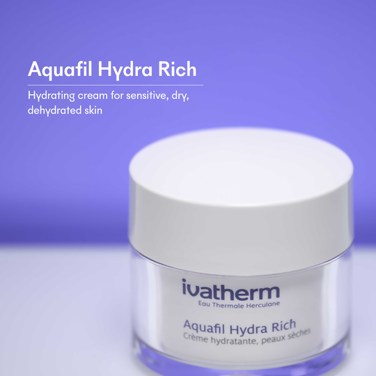 Ivatherm Aquafil Hydra Rich Hydrating Cream 50ml مرطب للبشرة الجافة الحساسة