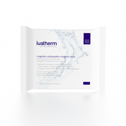 Ivatherm Face &amp; Eye Wipes 25 Pcs مناديل مبللة لتنظيف الوجه والعين