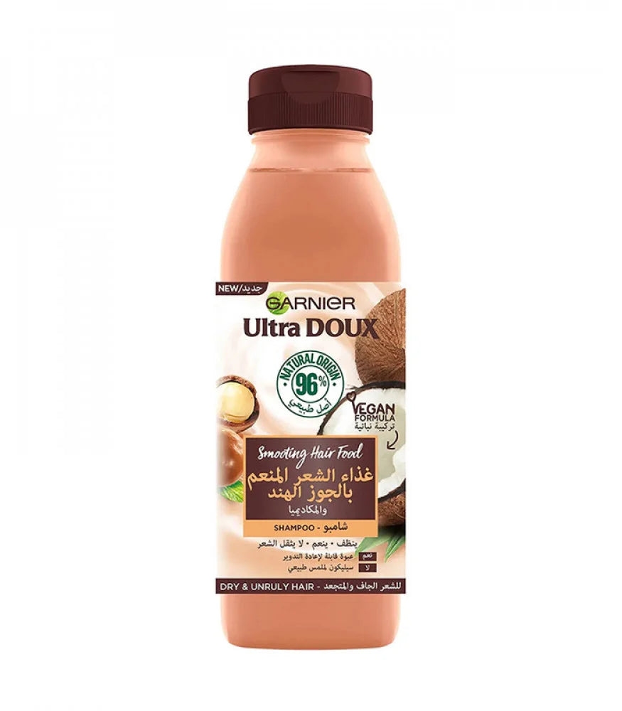 Garnier Ultra Doux Smoothing Coconut Hair Food Shampoo 350ml شامبو منعم بجوز الهند