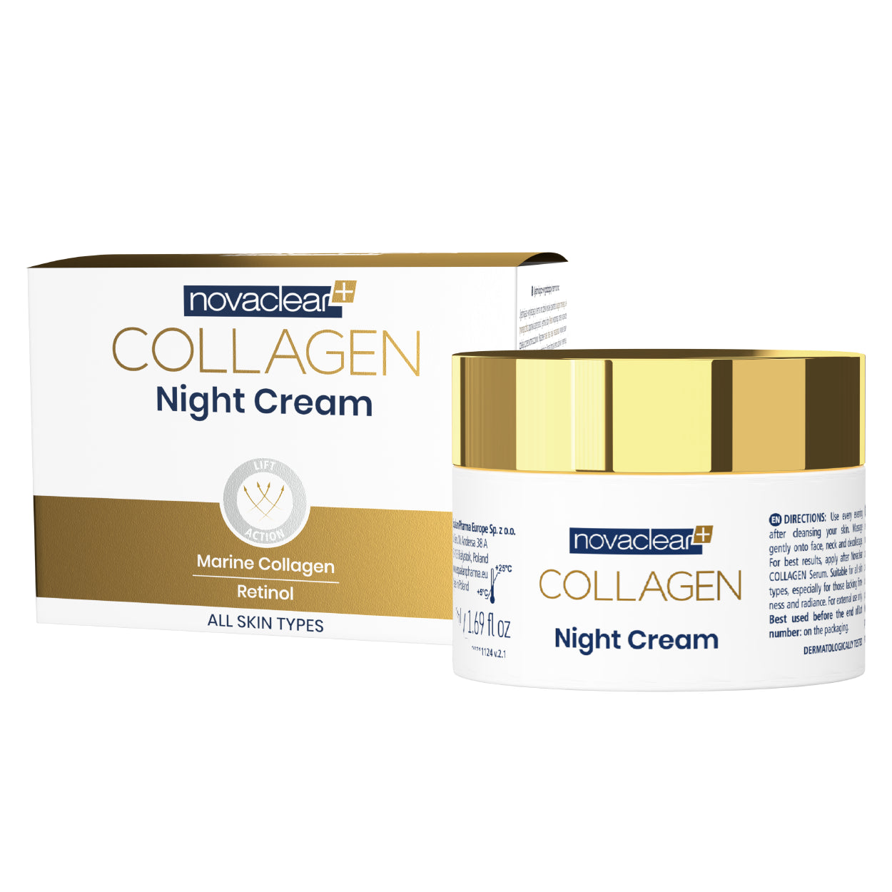 Novaclear Collagen Night Cream 50ml كريم ليلي بالكولاجين