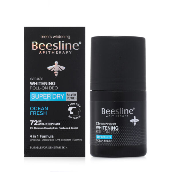 Offer Beesline Hair Delaying Deo Roll On 50ml &amp; Super Dry Ocean Fresh Deo Roll On 50ml Free مضاد للتعرق