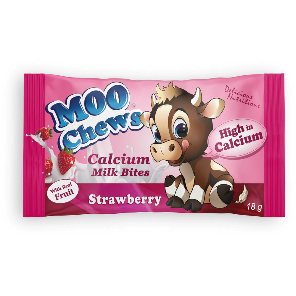 Moo Chews Calcium Milk Bites 15 Pcs -Strawberry