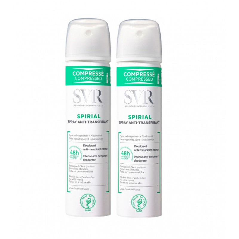 SVR Spirial Deodrant Spray Special Offer 75ml 2pcs مضاد للتعرق