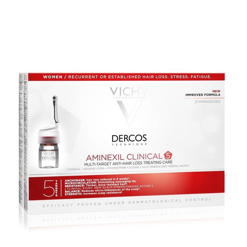 Vichy Dercos Aminexil Clinical Anti Hair Loss Amp 21*6ml -Women أمبولات علاج تساقط الشعر عند النساء