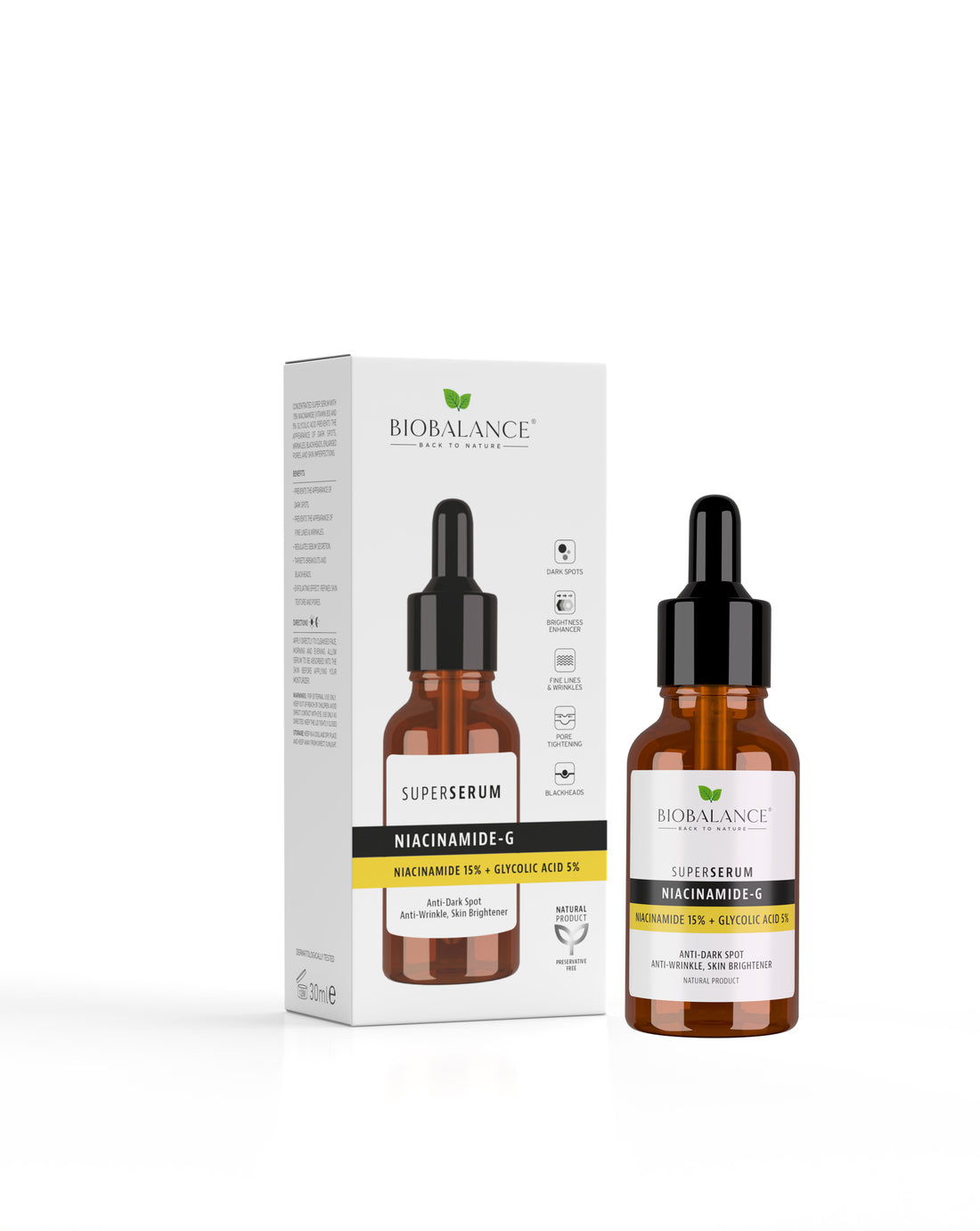 Bio Balance Niacinamide 15% + Glycolic Acid 5% Super Serum 30ml سيروم النياسيناميد والجلايكوليك للبشرة الدهنية