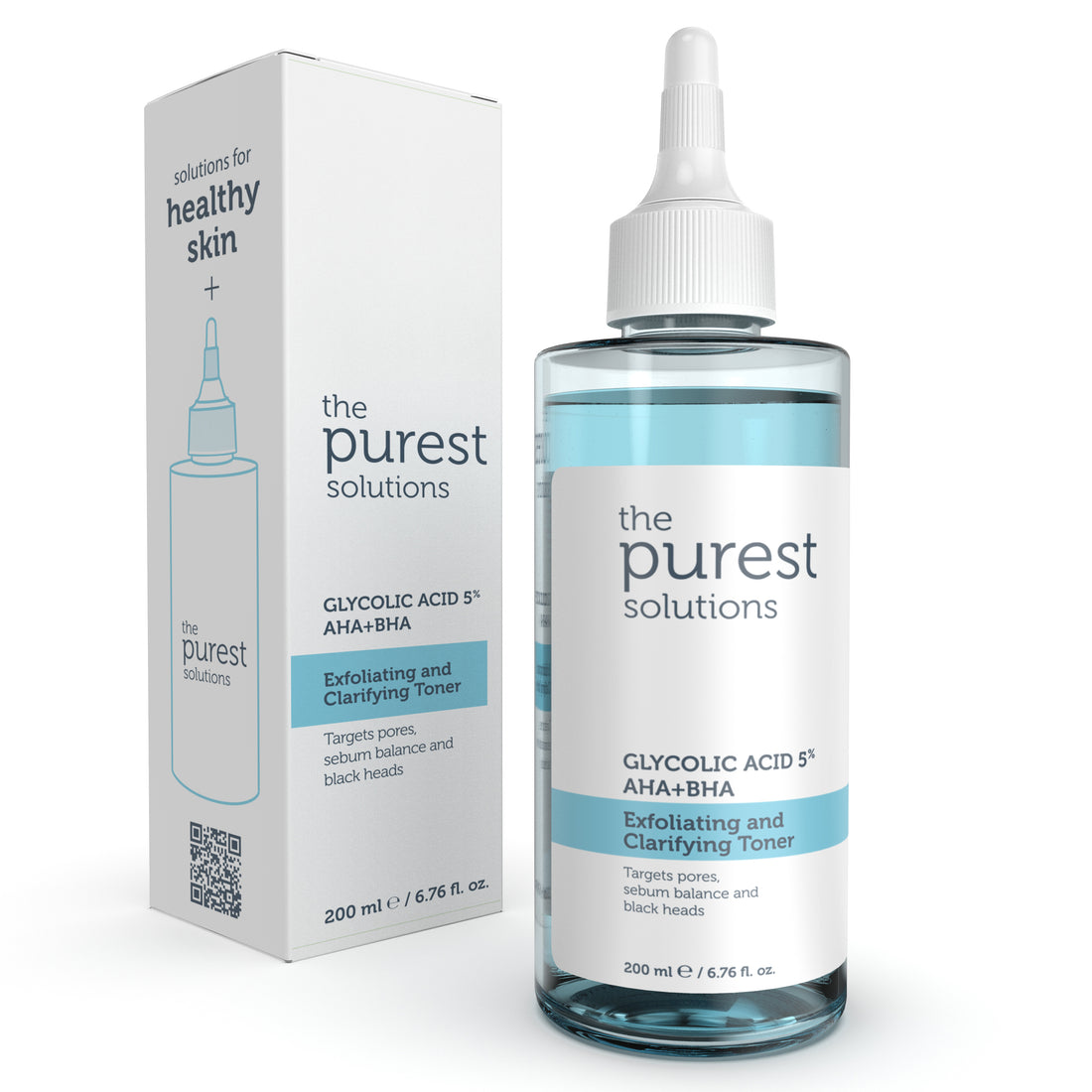 The Purest Solutions Glycolic Acid 5% AHA + BHA Exfoliating Toner 200ml تونر احماض الفواكة