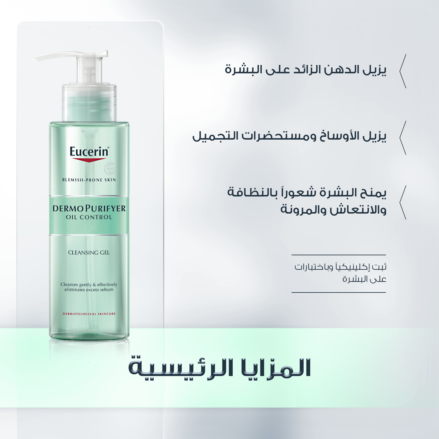 Eucerin DermoPurifyer Cleansing Gel 200ml جل منظف للبشرة المعرضة لحب الشباب