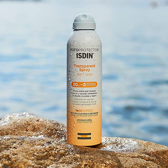 ISDIN Transparent Spray Wet Skin SPF50+ 250ml بخاخ واقي شمس للجسم