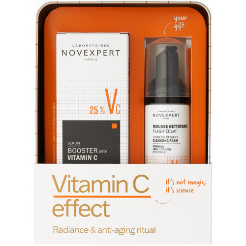 Novexpert Vitamin C Serum + Radiant Cleansing Foam 40 ml Offer بكج سيروم فيتامين سي مع غسول رغوي مجاناً