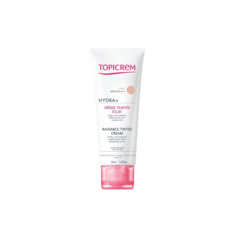 Topicrem Hydra+ Radiance Tinted Cream light 40ml مرطب للبشرة مع واقي شمس
