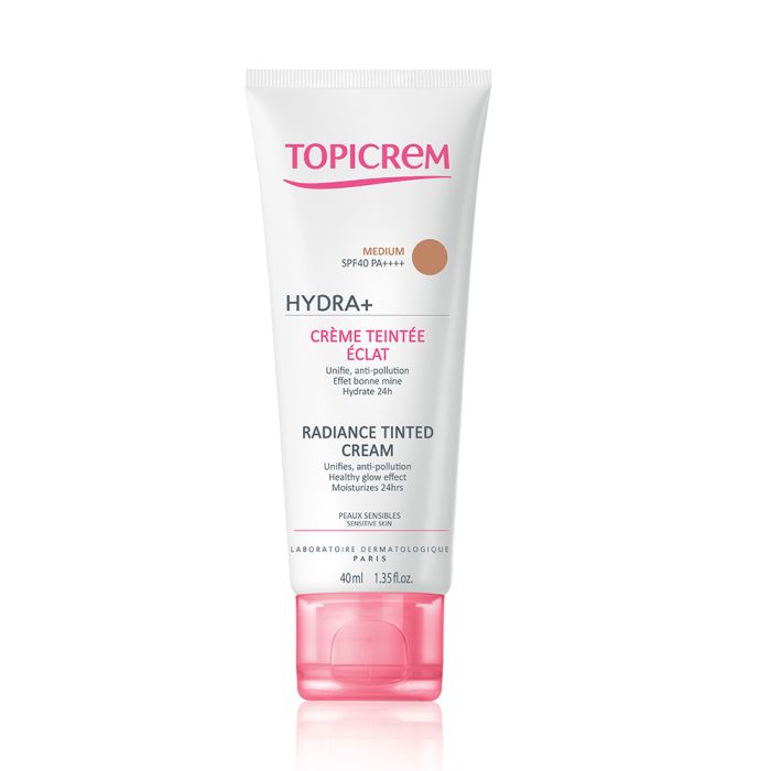 Topicrem Hydra+ Radiance Tinted Cream Medium 40ml مرطب للبشرة مع واقي شمس