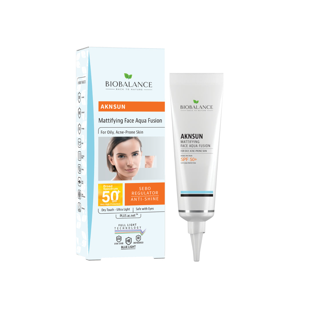 Bio Balance Aknsun Mattifiying Face Aqua Fusion SPF50+ 40ml واقي شمس للبشرة الدهنيه