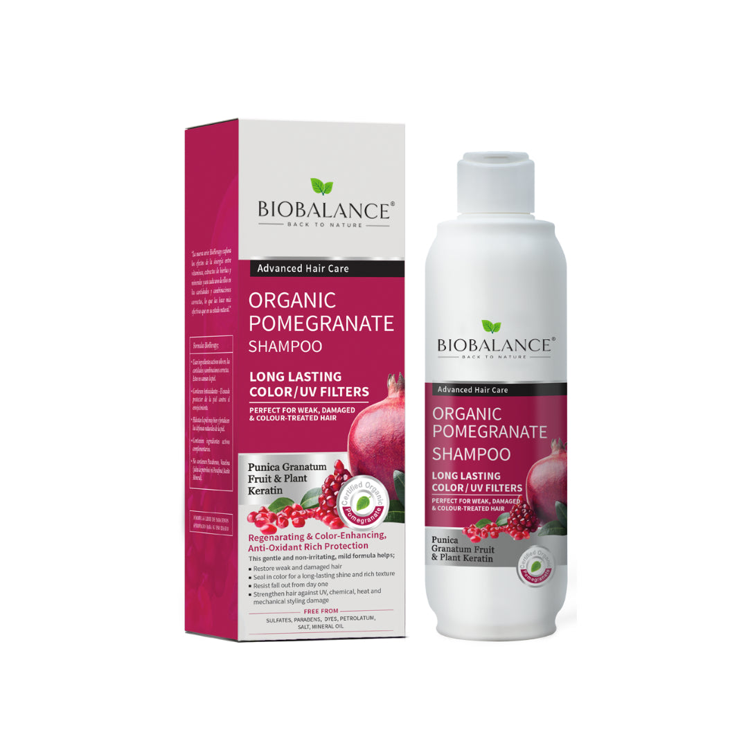 Biobalance Organic Pomegranate Shampoo 330ml شامبو مخصص للشعر المصبوغ التالف