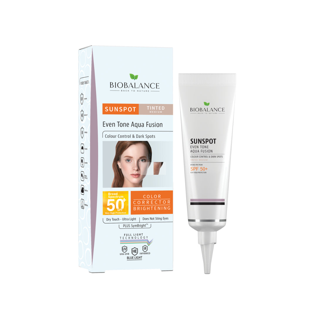 Biobalance Sunspot Even Tone Aqua Fusion SPF 50+ Tinted 40ml واقي شمس للبشرة المعرضة للتصبغات بلون