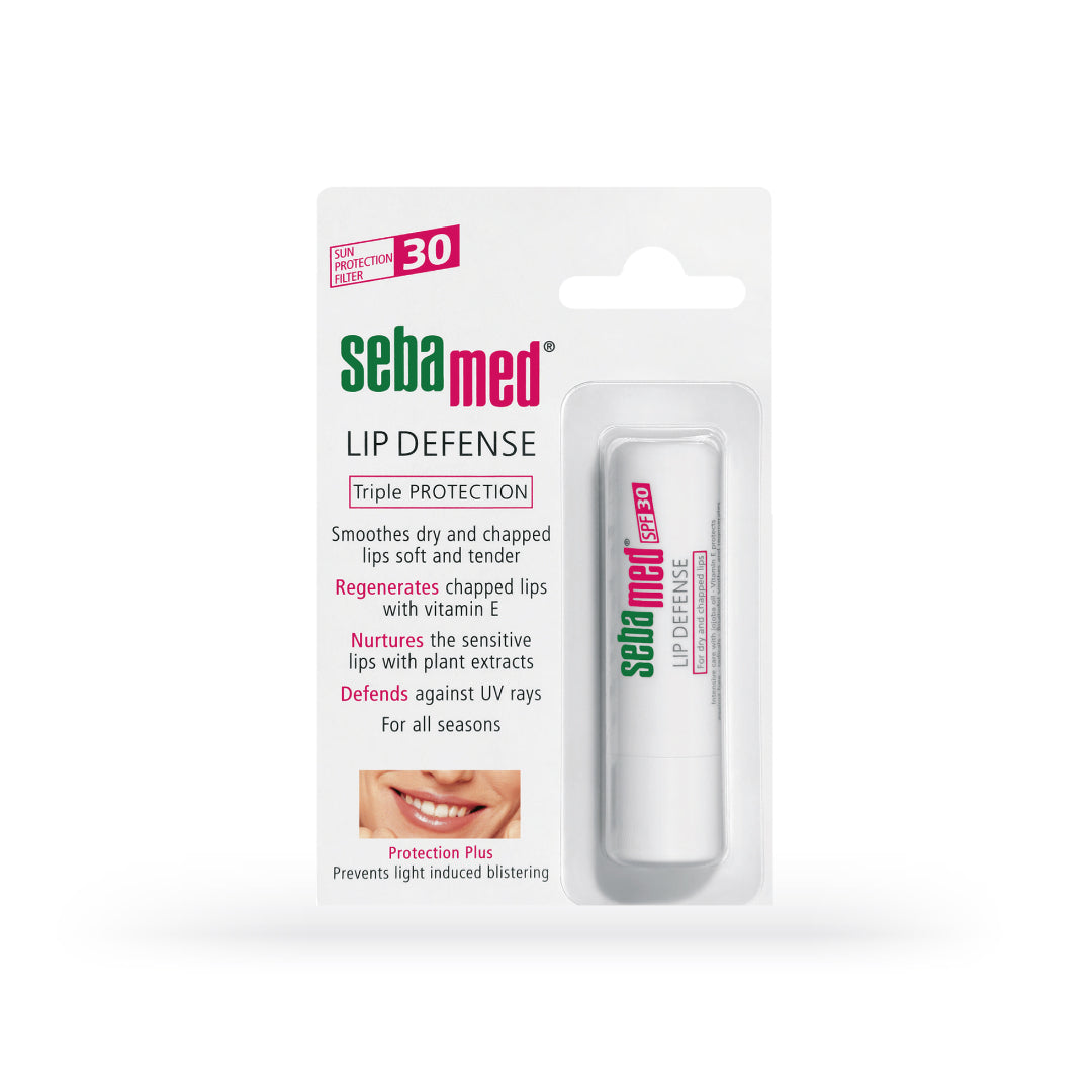 Sebamed Lip Defense Stick SPF 30 مرطب مركز للشفاه بدون لون