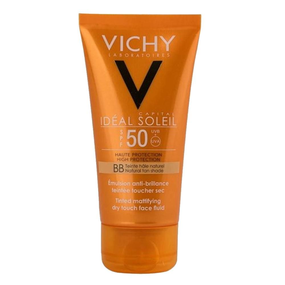 Vichy Capital Soleil BB Dry Touch Spf50+ Tinted Fluid 50ml واقي شمس بلون للبشرة الدهنية والمختلطة