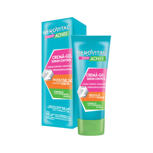 Gerovital Stop Acne Sebum Control Cream Gel 50ml جل كريم للعناية بحب الشباب