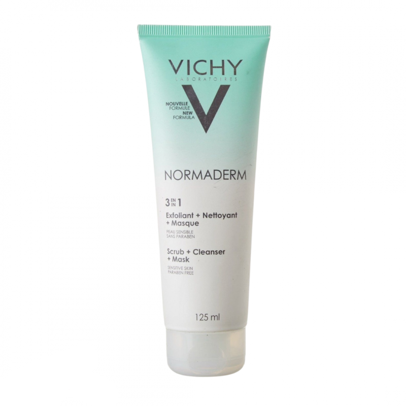 Vichy Normaderm 3 in 1 Cleanser 125ml فيتشي 3 في 1سكرب وغسول وماسك للبشرة الدهنية